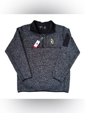 Antigua NFL Green Bay Packers Fortune Quarter-Zip Pullover Heather XL
